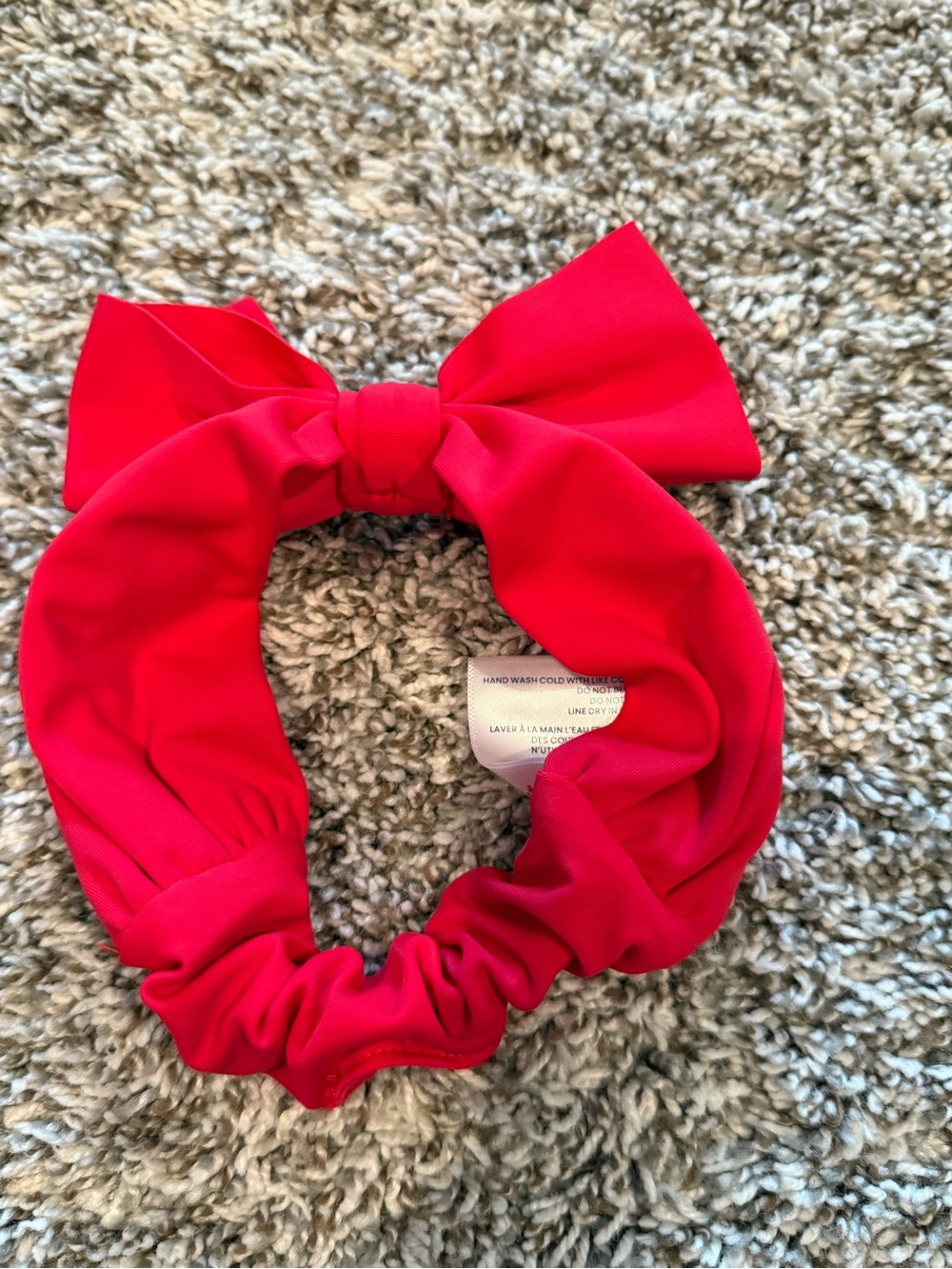 Ruffle Butts Red Bow Elastic Headband